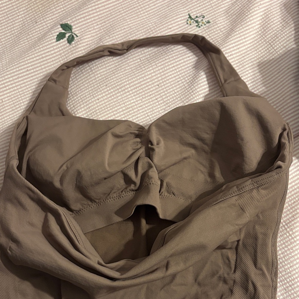 Brown Active Halter Top - Picture 2 of 4